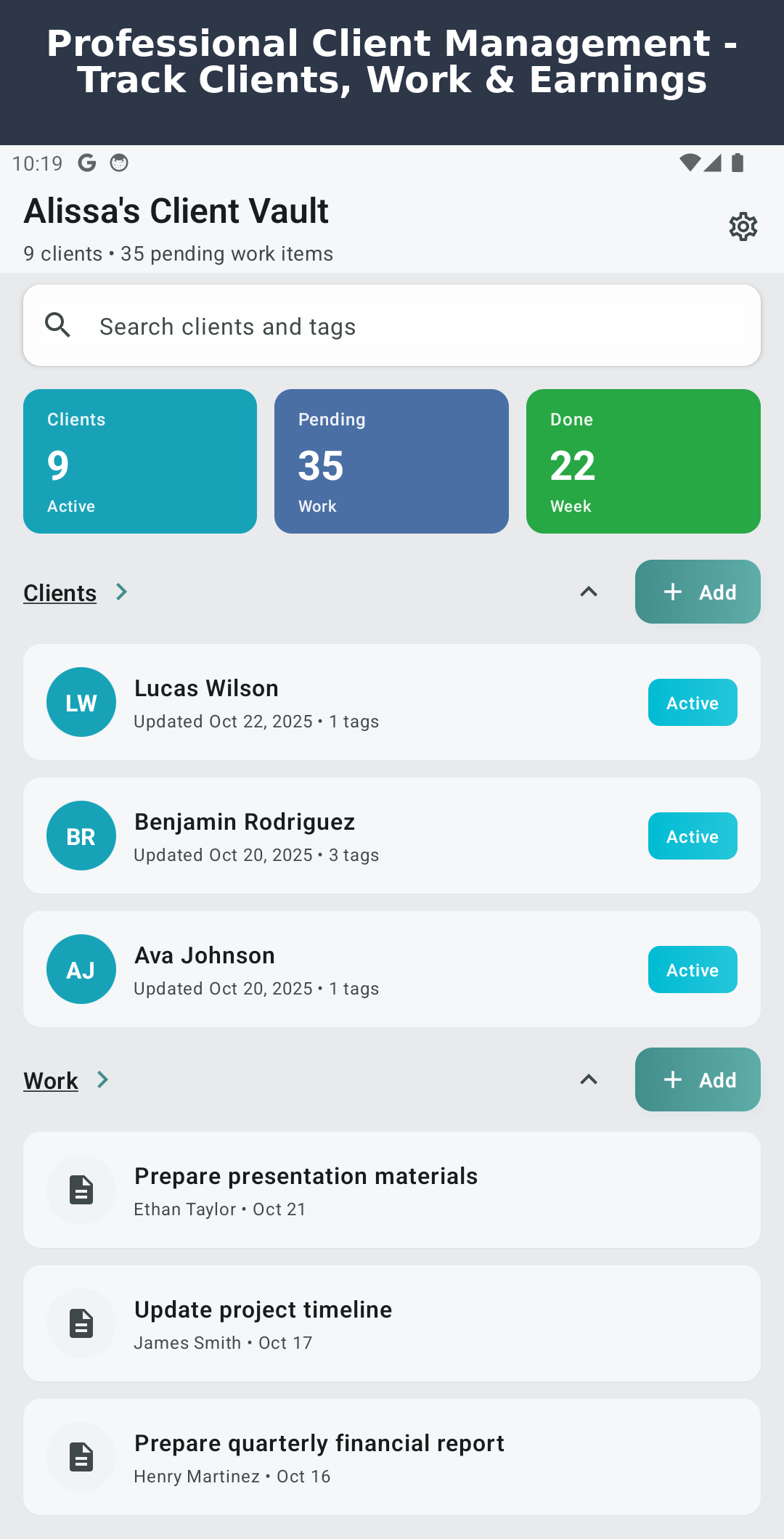 ClientVault Screenshot